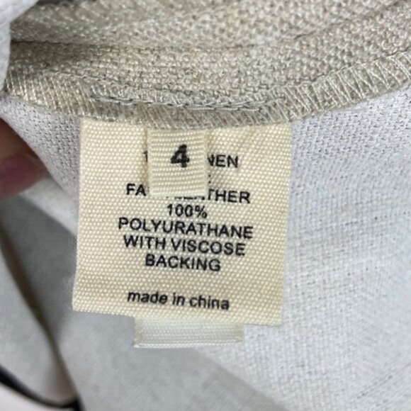 NWT L'Agence Linen Faux Leather Trim Skirt Size 4 New With Tags Lightweight Mini - Picture 8 of 11